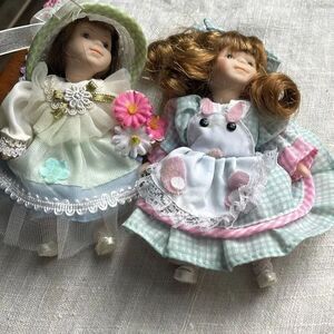 Lot of 2 Ganz porcelain dolls. Issues